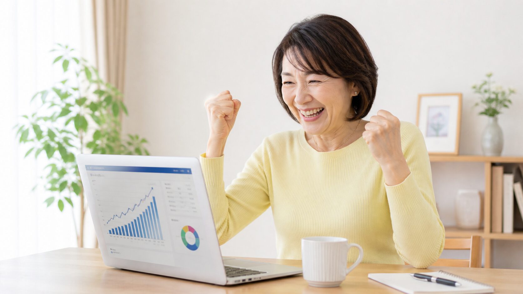 中高年女性がAI副業で稼ぐ